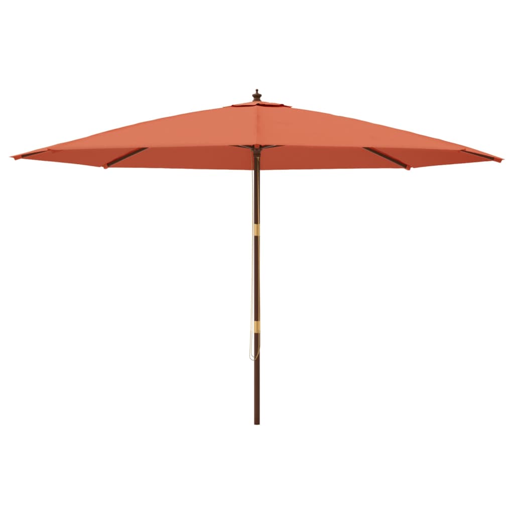 Garden Parasol with Wooden Pole Terracotta 400x273 cm
