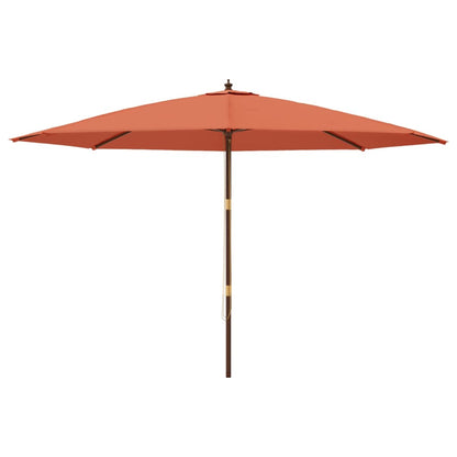 Garden Parasol with Wooden Pole Terracotta 400x273 cm