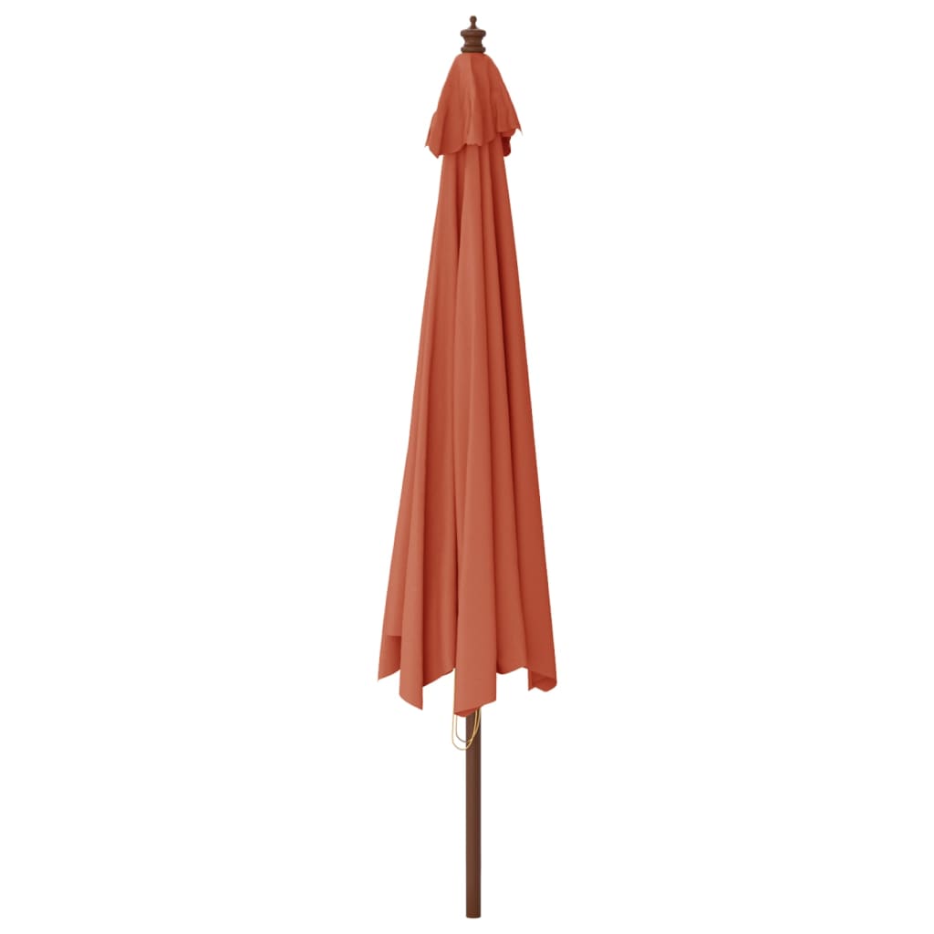 Garden Parasol with Wooden Pole Terracotta 400x273 cm