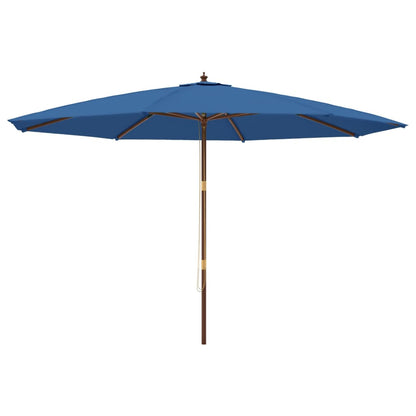 Garden Parasol with Wooden Pole Azure Blue 400x273 cm