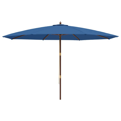 Garden Parasol with Wooden Pole Azure Blue 400x273 cm