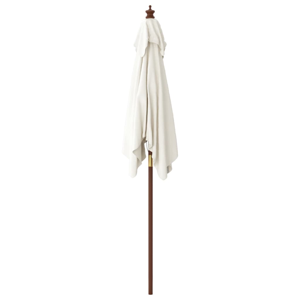 Garden Parasol with Wooden Pole Sand 198x198x231 cm