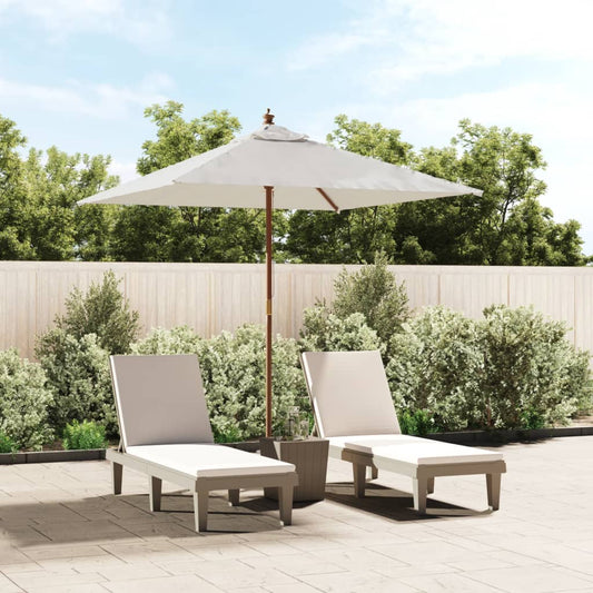 Garden Parasol with Wooden Pole Sand 198x198x231 cm