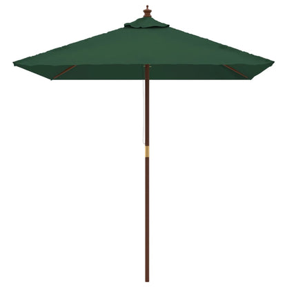 Garden Parasol with Wooden Pole Green 198x198x231 cm