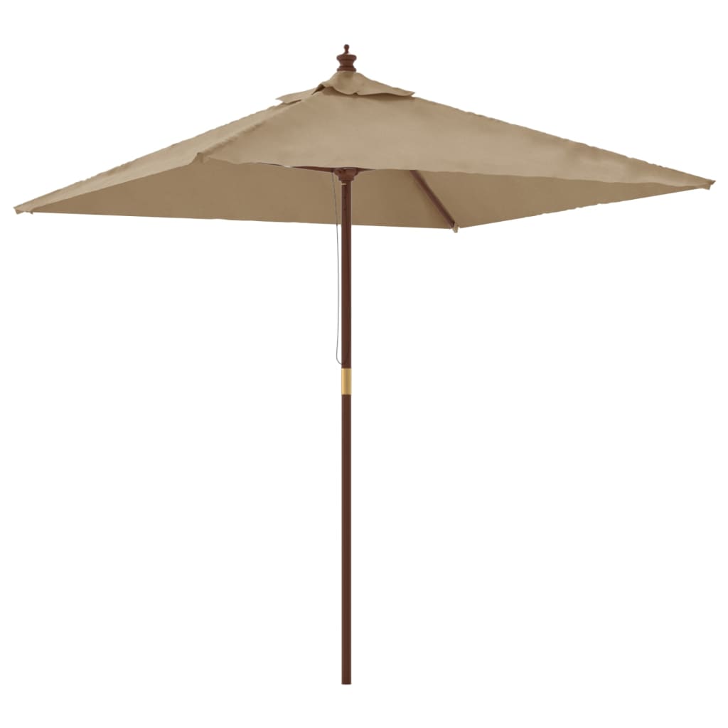 Garden Parasol with Wooden Pole Taupe 198x198x231 cm
