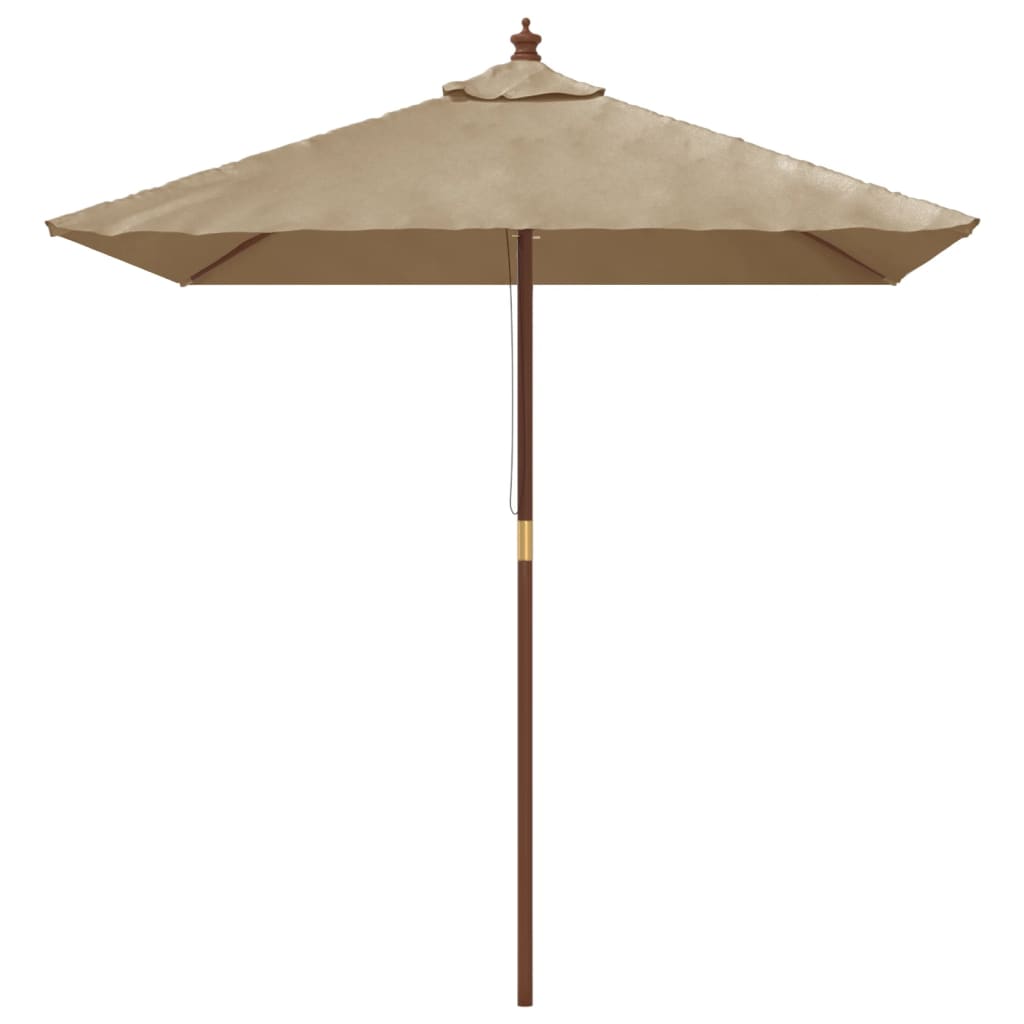 Garden Parasol with Wooden Pole Taupe 198x198x231 cm