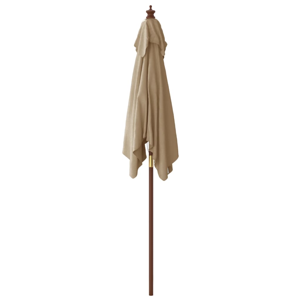 Garden Parasol with Wooden Pole Taupe 198x198x231 cm