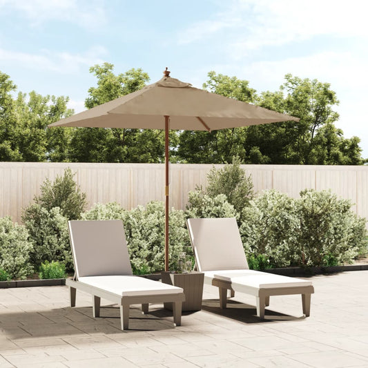 Garden Parasol with Wooden Pole Taupe 198x198x231 cm