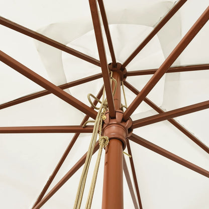 Garden Parasol with Wooden Pole Sand 300x300x273 cm