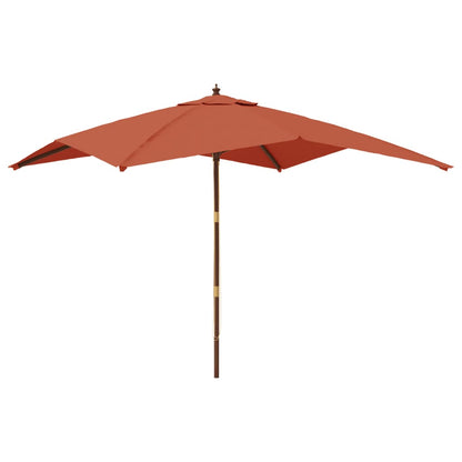 Garden Parasol with Wooden Pole Terracotta 300x300x273 cm
