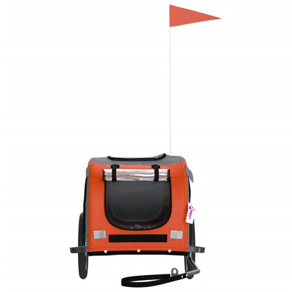 Pet Bike Trailer Orange and Grey Oxford Fabric and Iron