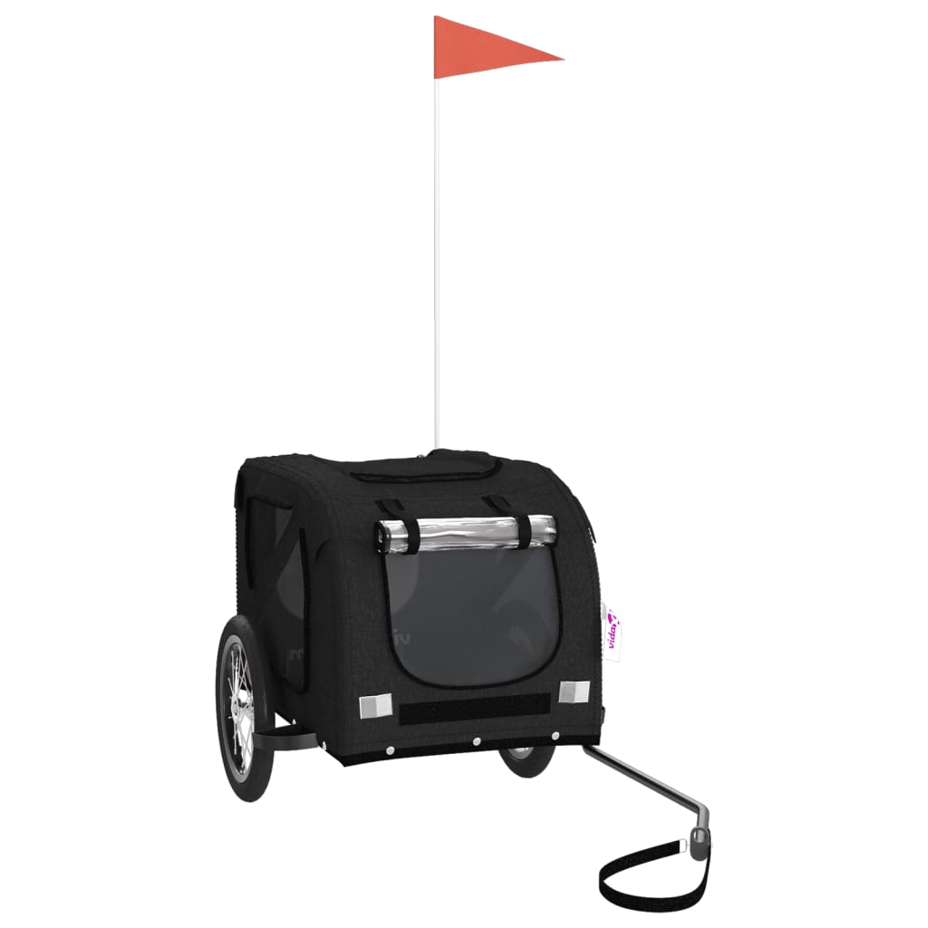 Pet Bike Trailer Black Oxford Fabric and Iron