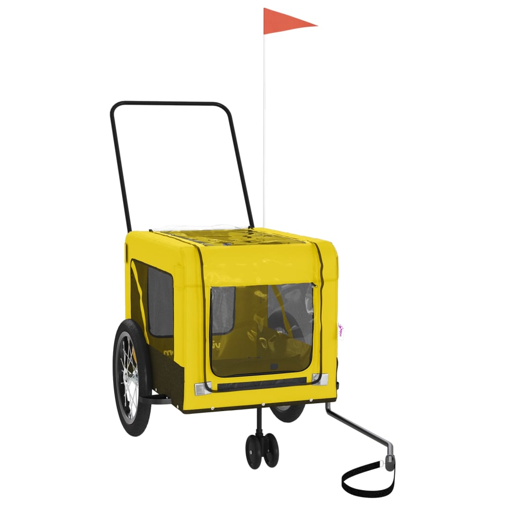 Pet Bike Trailer Yellow and Black Oxford Fabric and Iron