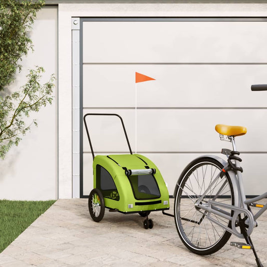 Pet Bike Trailer Green Oxford Fabric and Iron