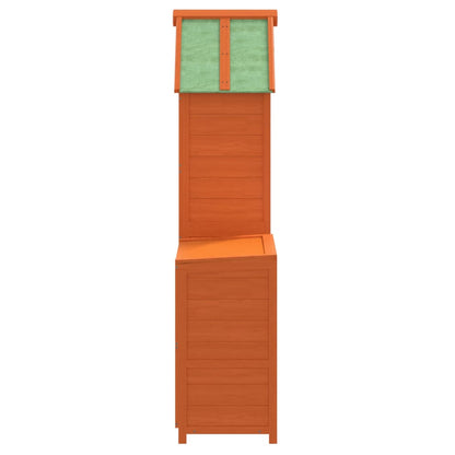 2 Piece Garden Tool Shed Set Brown Solid Wood Pine