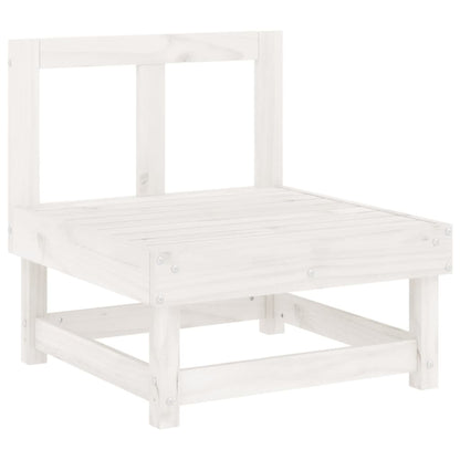 10 Piece Garden Lounge Set White Solid Wood Pine