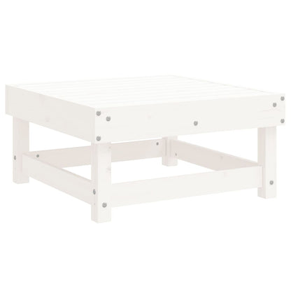 10 Piece Garden Lounge Set White Solid Wood Pine