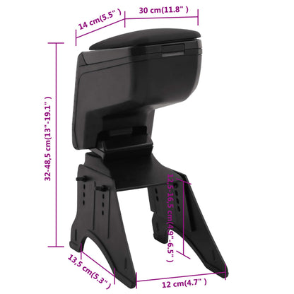 Car Armrest Universal Black 14x30x(32-48.5) cm ABS