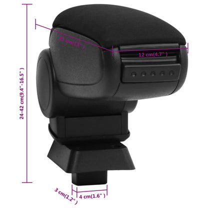 Car Armrest Black 12x33x(24-42) cm ABS