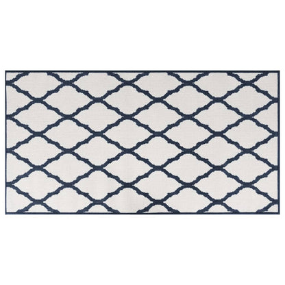 Outdoor Rug Navy and White 80x150 cm Reversible Design