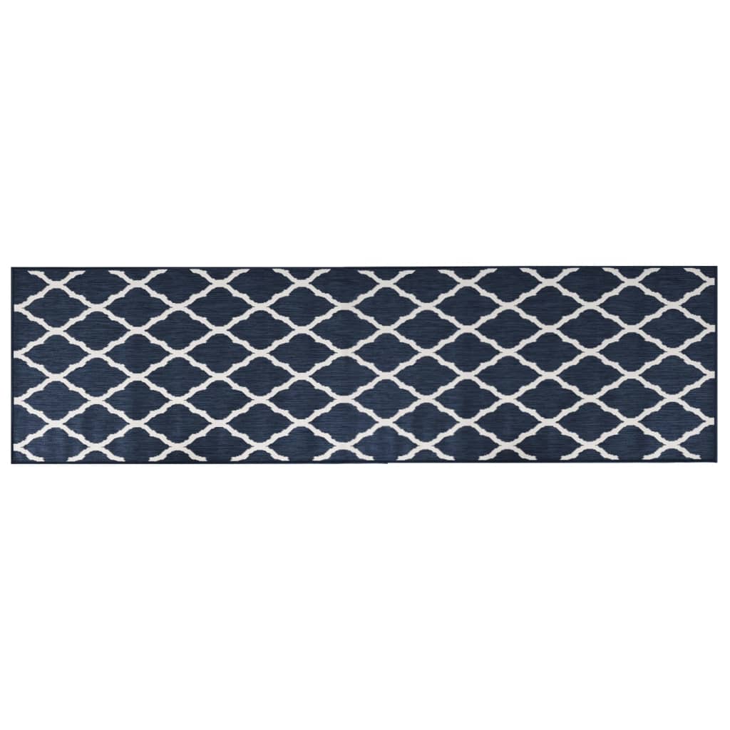 Outdoor Rug Navy and White 80x250 cm Reversible Design