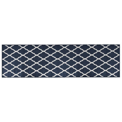Outdoor Rug Navy and White 80x250 cm Reversible Design
