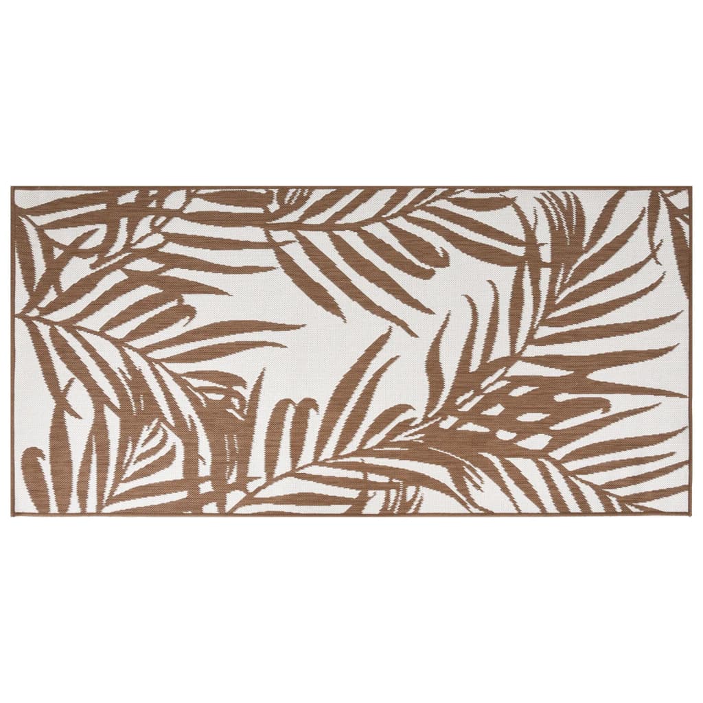 Outdoor Rug Brown and White 80x150 cm Reversible Design
