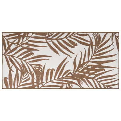 Outdoor Rug Brown and White 80x150 cm Reversible Design
