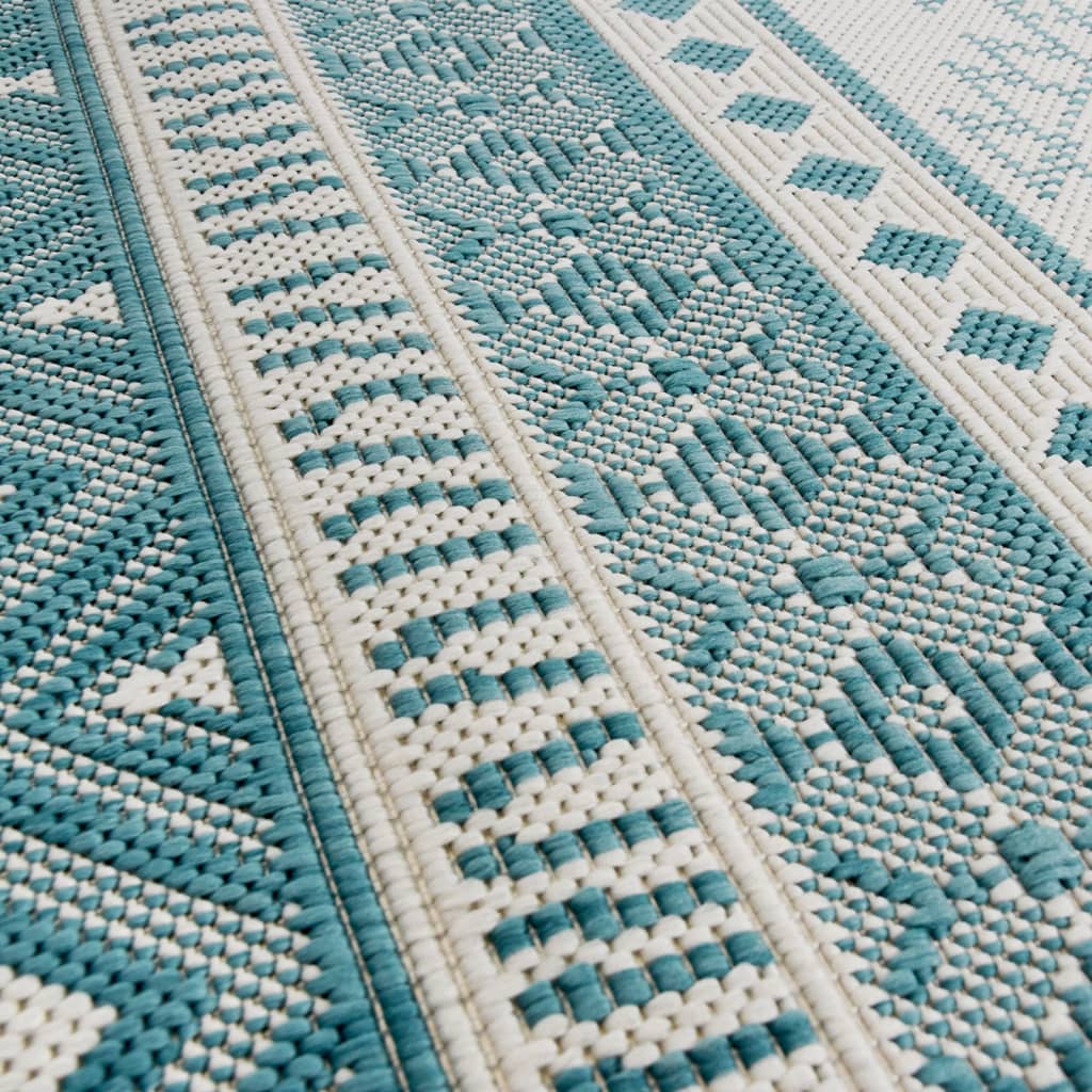 Outdoor Rug Aqua and White 80x150 cm Reversible Design