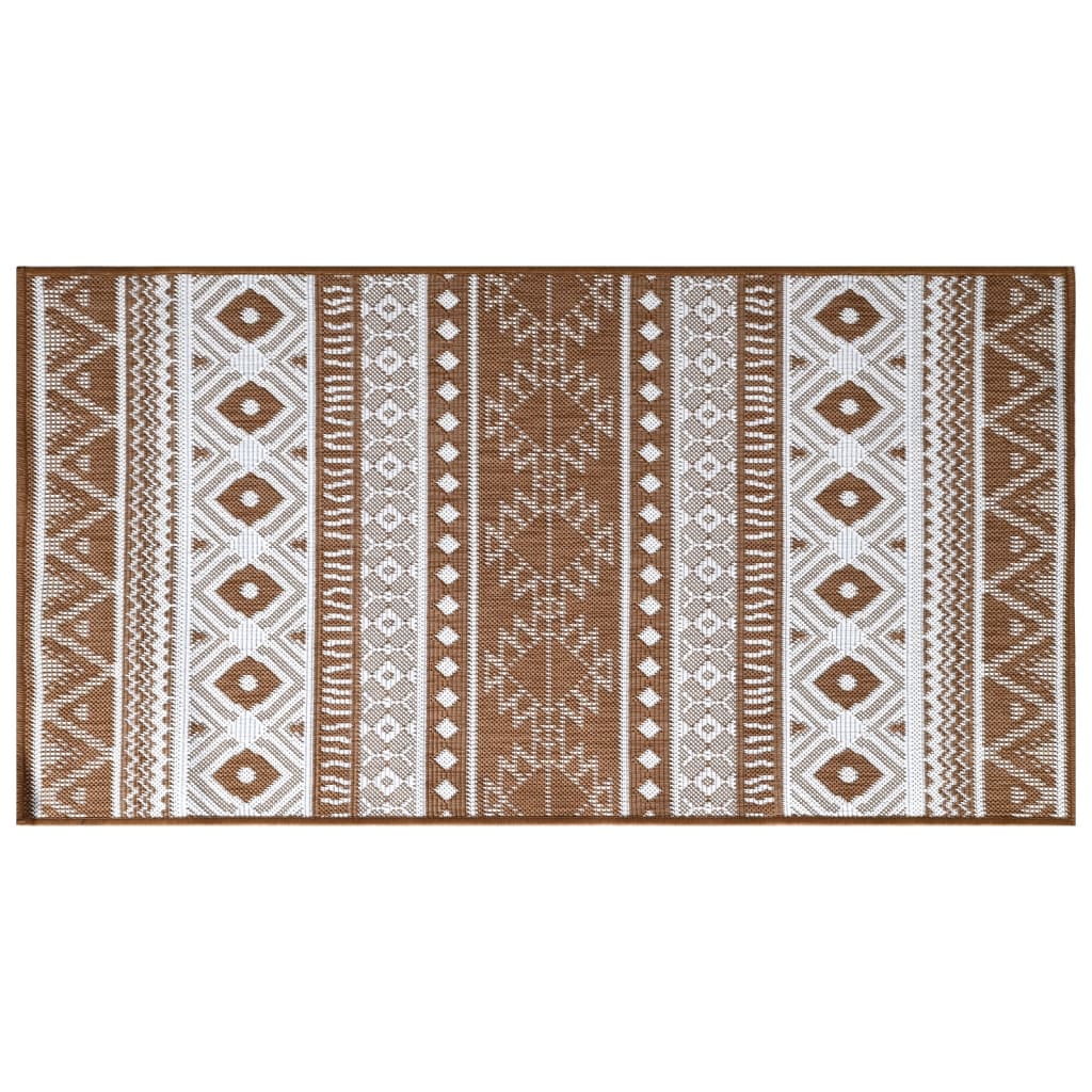 Outdoor Rug Brown and White 80x150 cm Reversible Design