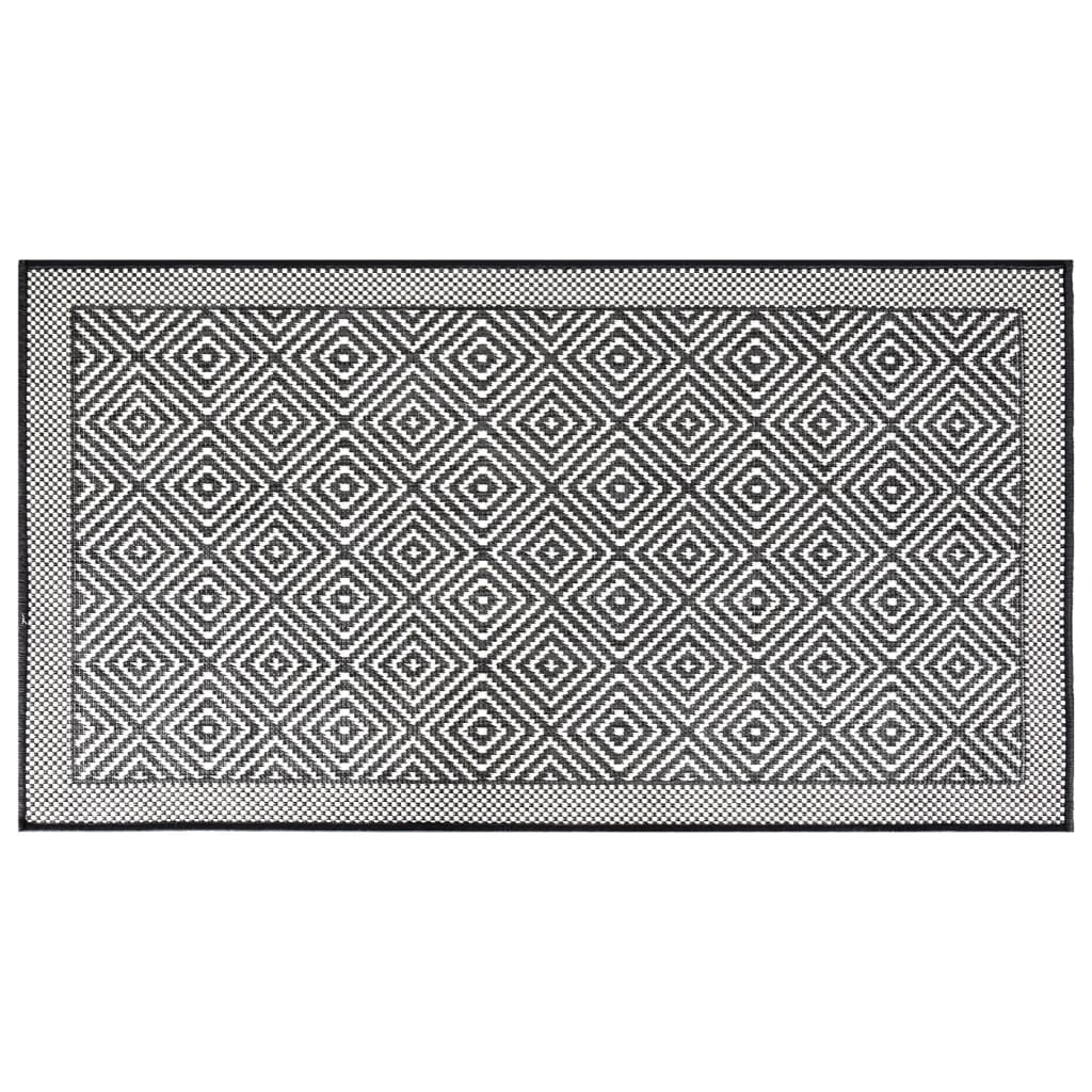 Outdoor Rug Grey and White 80x150 cm Reversible Design