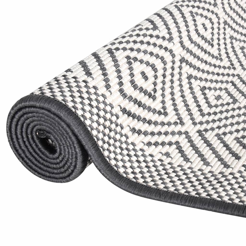 Outdoor Rug Grey and White 80x150 cm Reversible Design