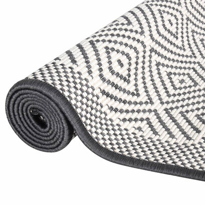 Outdoor Rug Grey and White 80x150 cm Reversible Design