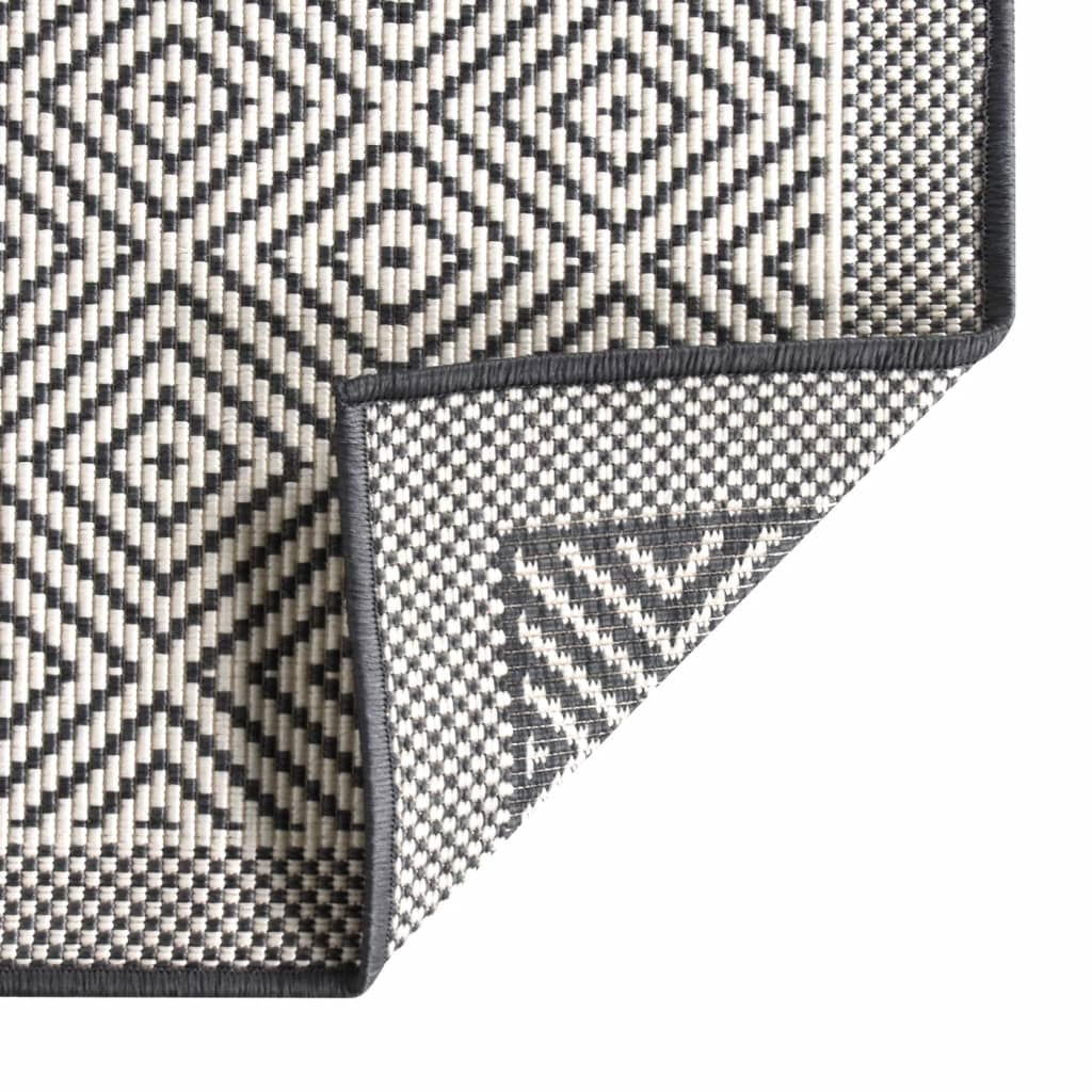 Outdoor Rug Grey and White 80x150 cm Reversible Design