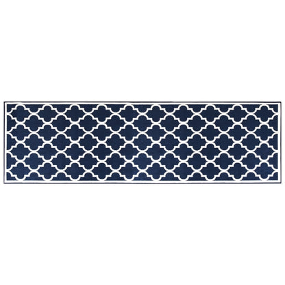 Outdoor Rug Navy and White 80x250 cm Reversible Design