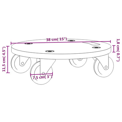 Transport Trolleys 2 pcs Round Ø38x11.5 cm