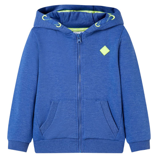 Kids' Hooded Sweatshirt with Zip Blue Melange 104