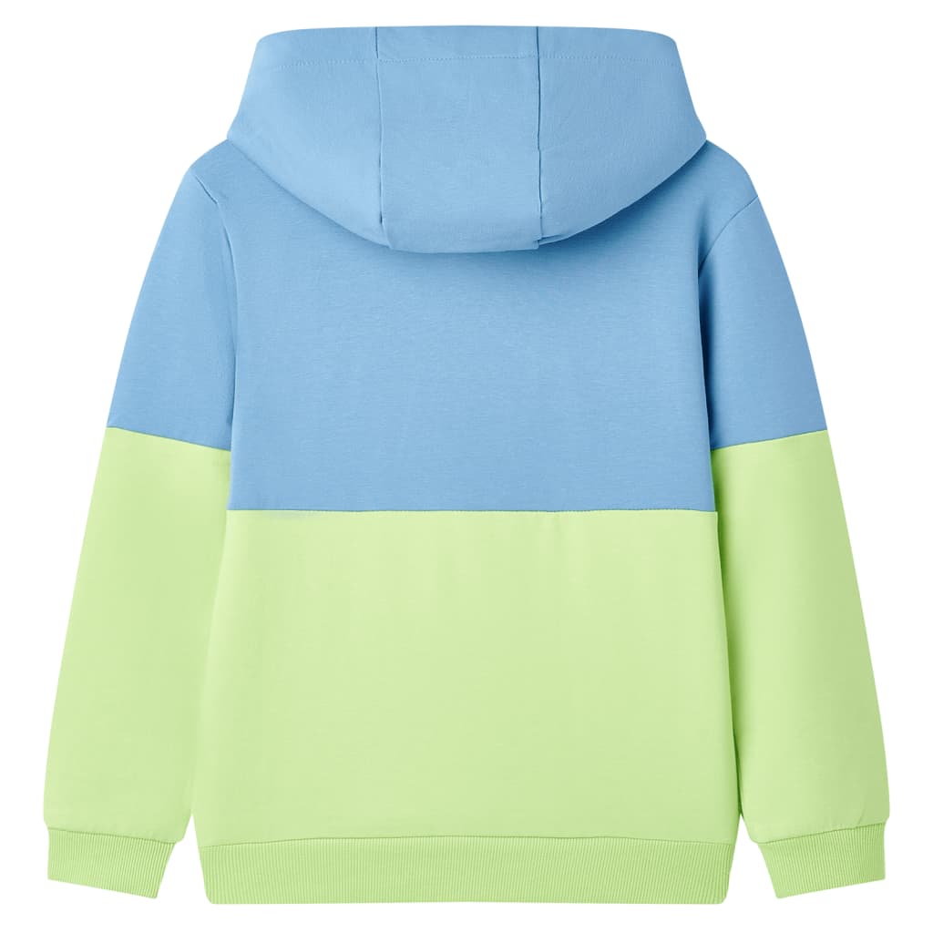 Kids' Hooded Sweatshirt Blue and Soft Yellow 92