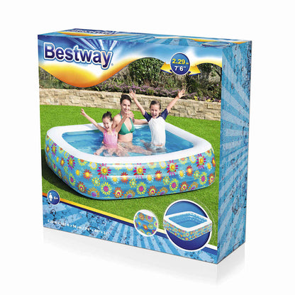 Inflatable Kids Pool Blue 229x152x56 cm
