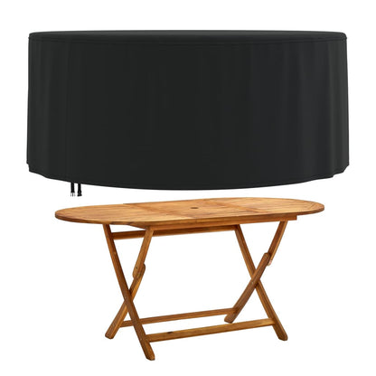 Garden Furniture Cover Round Black Ø 182x71 cm 420D Oxford