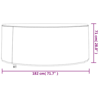 Garden Furniture Cover Round Black Ø 182x71 cm 420D Oxford
