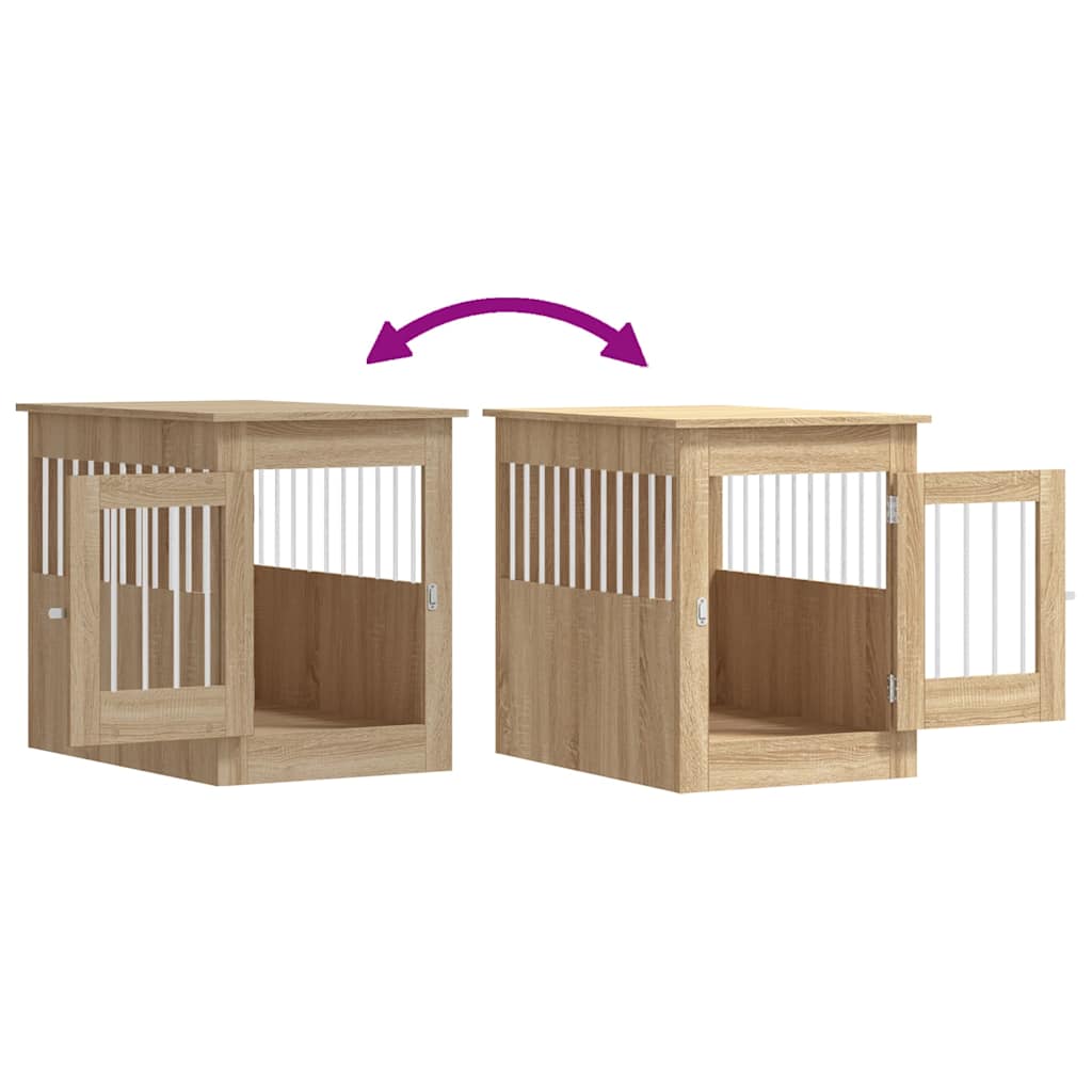 Dog Crate Furniture Sonoma Oak 55x80x68 cm Engineered Wood