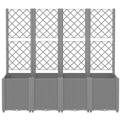 Garden Planter with Trellis Light Grey 160x40x140 cm PP