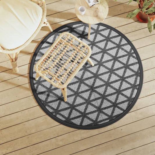 Outdoor Carpet ARAKIL Black Ø120 cm PP