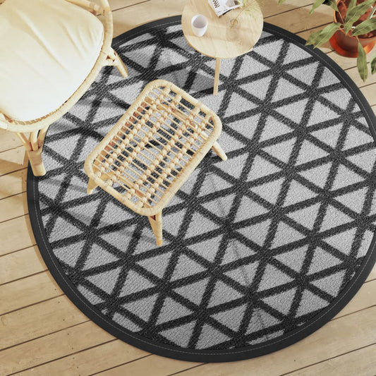 Outdoor Carpet ARAKIL Black Ø160 cm PP