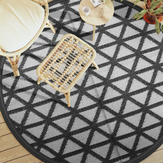 Outdoor Carpet ARAKIL Black Ø200 cm PP