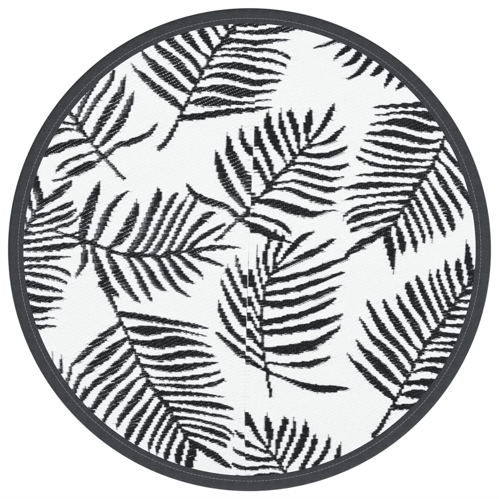 Outdoor Carpet ARAKIL White and Black Ø120 cm PP