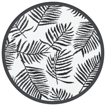 Outdoor Carpet ARAKIL White and Black Ø120 cm PP