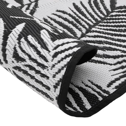 Outdoor Carpet ARAKIL White and Black Ø120 cm PP