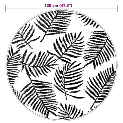 Outdoor Carpet ARAKIL White and Black Ø120 cm PP